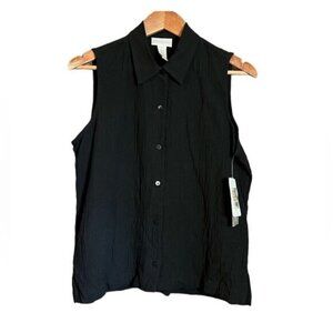 Jones New York black button up tank top